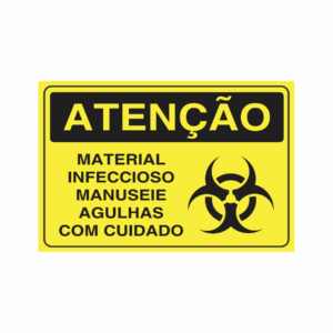 AT-49 ATENÇÃO MATERIAL INFECCIOSO MANUSEIE AGULHAS COM CUIDADO