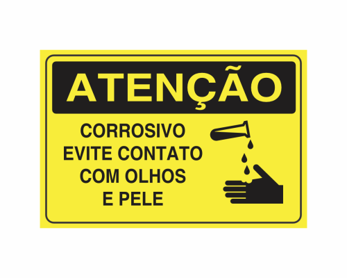 AT-21 ATENÇÃO CORROSIVO EVITE CONTATO COM OLHOS E PELE