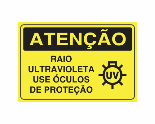 AT-28 ATENÇÃO RAIO ULTRAVIOLETA USE ÓCULOS DE PROTEÇÃO